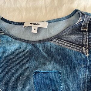 Miaou Indigo Patchwork Denim Top